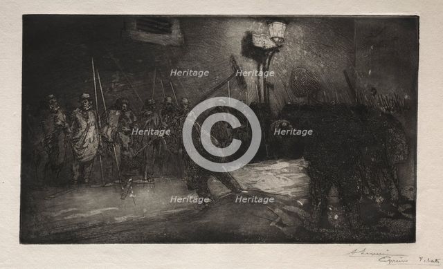 LAppel des Balayeurs de la Nuit , 1890. Creator: Auguste Louis Lepère (French, 1849-1918).