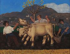 L'aratura (The Ploughing). Creator: Garbari, Tullio (1892-1931)