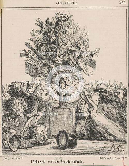 L'Arbre de Noël des Grands Enfants, 19th century. Creator: Honore Daumier.