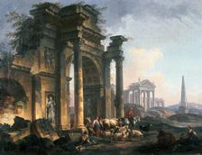 L'Arc de Triomphe c1740-1807. Artist: Pierre Antoine de Machy