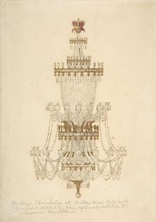 Large Chandelier at Carlton House, Pall Mall, 19th century. Creator: Edmund Thomas Parris