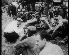 Large Crowd of American Civilians Eating Meals Outdoors, 1930. Creator: British Pathe Ltd