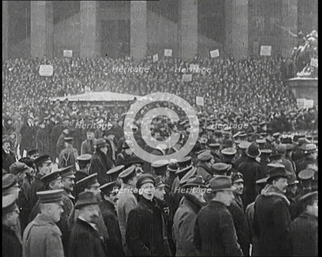 Large Crowd Standing at a Rally in Germany, 1921. Creator: British Pathe Ltd.