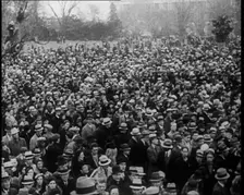 Large Crowd Standing Outside, 1933. Creator: British Pathe Ltd