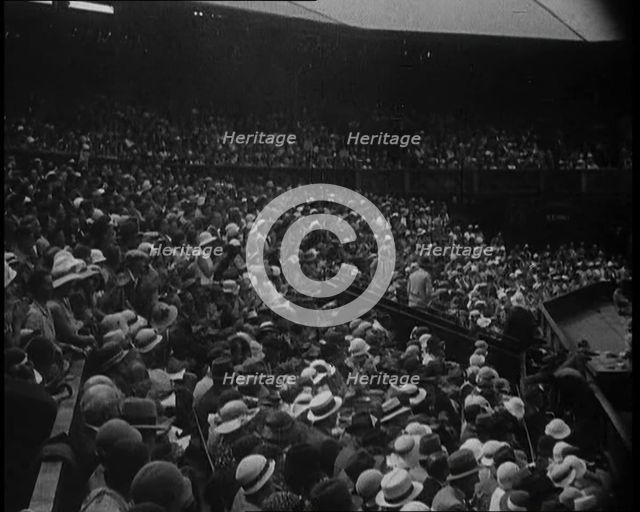 Large Crowd Watching a Tournament in Wimbledon Stadium, 1933. Creator: British Pathe Ltd.