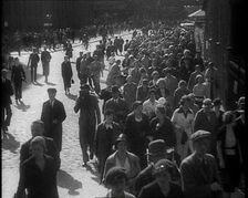 Large Crowd Walking Towards the Camera, 1933. Creator: British Pathe Ltd
