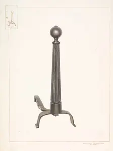 Large Andiron, c. 1937. Creator: Edward L Loper