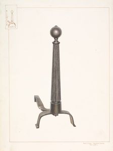 Large Andiron, c. 1937. Creator: Edward L Loper