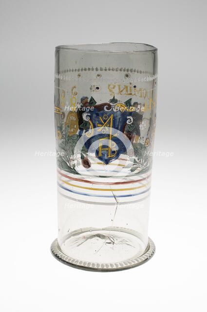Large Beaker (Humpen), Bohemia, 1608. Creator: Bohemia Glass.