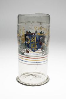 Large Beaker (Humpen), Bohemia, 1608. Creator: Bohemia Glass