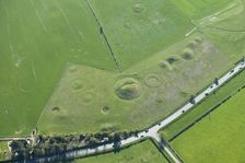 Large Bronze Age round barrow cemetery earthwork, Winterbourne Poor Lot, Dorset, 2015. Creator: Historic England Staff Photographer