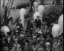Large Group of Mostly Women On board a Large Ship. They Are Emigrating, 1920. Creator: British Pathe Ltd