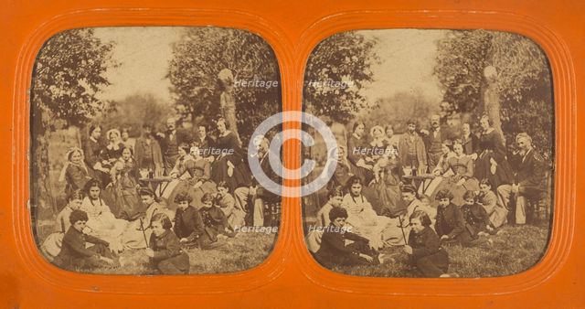 Large group outside, 1855-1860. Creator: Unknown.