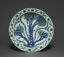 Large Dish with Artichokes, c. 1535-1540. Creator: Unknown