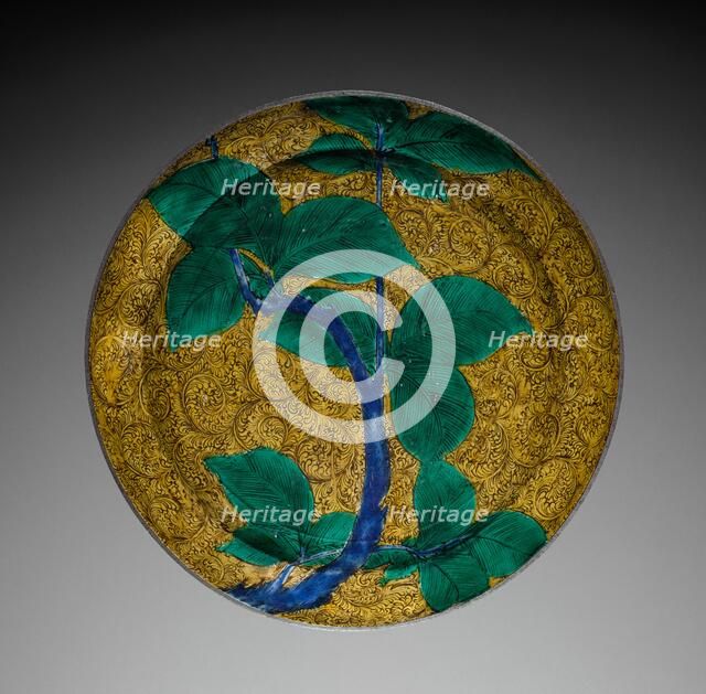 Large Dish with Persimmon Branch, mid- to late 1600s. Creator: Unknown.