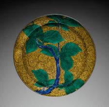 Large Dish with Persimmon Branch, mid- to late 1600s. Creator: Unknown