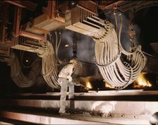 Large electric phosphate smelting furnace used in the making...Muscle Shoals area, Alabama, 1942. Creator: Alfred T Palmer