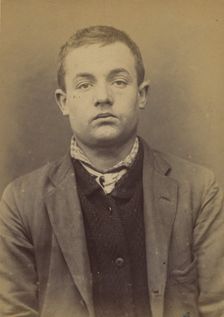 Large. Etienne, Louis. 20 ans, né le 1/1/74 à Lyon (Rhône). Tapissier. Anarchiste. 9/1/94. , 1894. Creator: Alphonse Bertillon