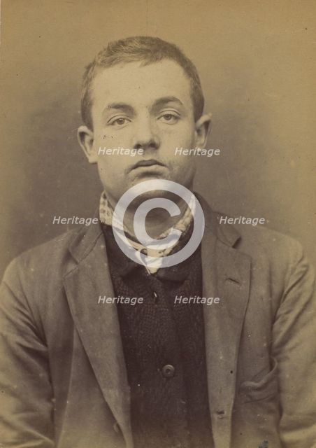 Large. Etienne, Louis. 20 ans, né le 1/1/74 à Lyon (Rhône). Tapissier. Anarchiste. 9/1/94. , 1894. Creator: Alphonse Bertillon.