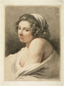 Large Female Head, c. 1786. Creator: Gilles-Antoine Demarteau