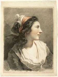 Large Female Head, c. 1788. Creator: Gilles-Antoine Demarteau