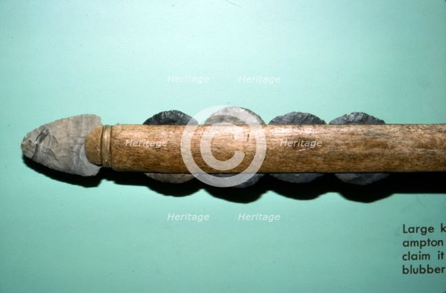 Large Knife from grave at Southampton Island, for cutting whale-blubber, Inuit. Artist: Unknown.