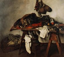 Large kitchen still life, 1879. Creator: Carl Schuch