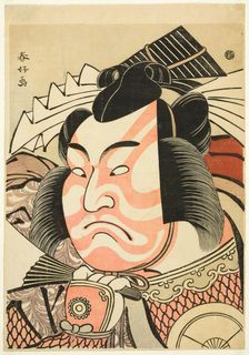 Large Head Portrait (Okubi-e) of the Actor Iwai Hanshiro IV as Akita Jonosuke Yoshikage...,c. 1791. Creator: Katsukawa Shun'ei