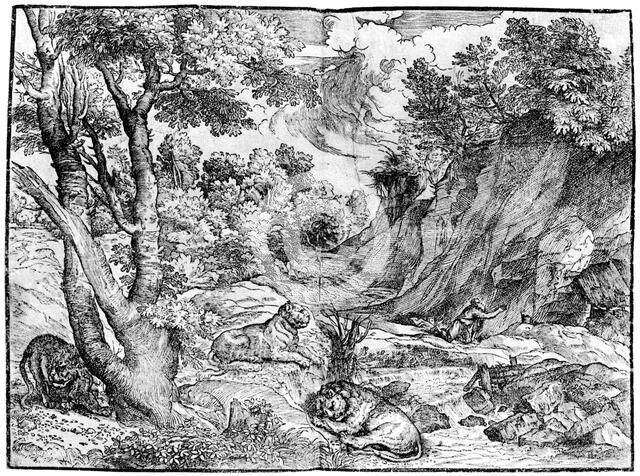 'Large Landscape with St Jerome', 1937. Artist: Nicolo Boldrini