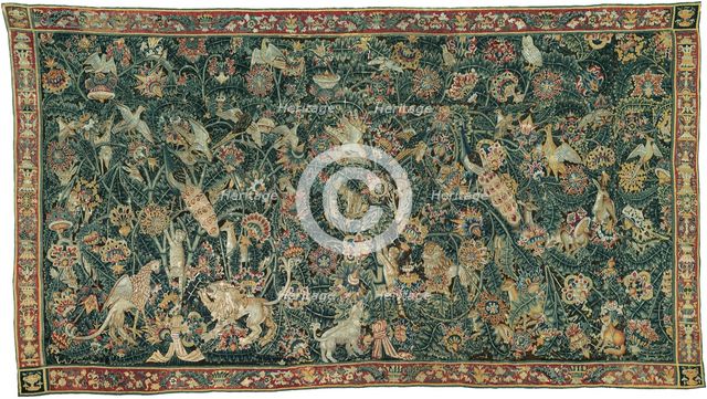 Large Leaf Verdure with Animals and Birds, Southern Netherlands, 1525/50. Creator: Unknown.
