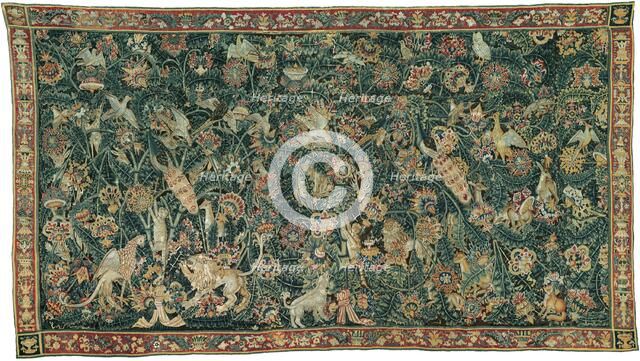 Large Leaf Verdure with Animals and Birds, Southern Netherlands, 1525/50. Creator: Unknown.