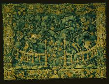 Large Leaf Verdure with Balustrade and Birds, Southern Netherlands, 1550/75. Creator: Unknown