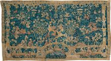 Large Leaf Verdure with Proscenium, Animals, and Birds, Southern Netherlands, 1525/50. Creator: Unknown