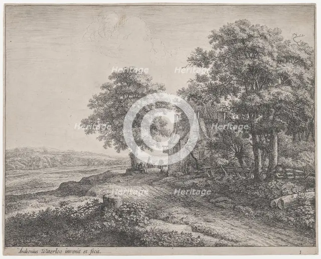 Large Linden Tree Before an Inn, 17th century. Creator: Anthonie Waterloo.