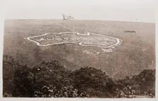 Large map of Australia carved into the chalk downs at Hurdcott Camp (Compton Chamberlayne), c1917. Creator: Murphy