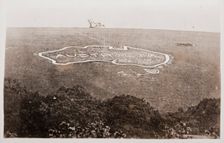 Large map of Australia carved into the chalk downs at Hurdcott Camp (Compton Chamberlayne), c1917. Creator: Murphy