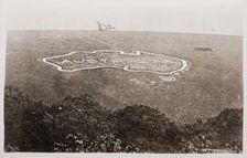 Large map of Australia carved into the chalk downs at Hurdcott Camp (Compton Chamberlayne), c1917. Creator: Murphy