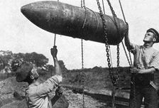 Large shell on its way to the front, First World War, 1914-1916, (c1920)