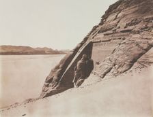 Large Speos - View taken from the Sand Slope (Temple of Ramesses II), Abu Simbel, 1851-1852. Creator: Félix Teynard (French, 1817-1892); Goupil et Cie