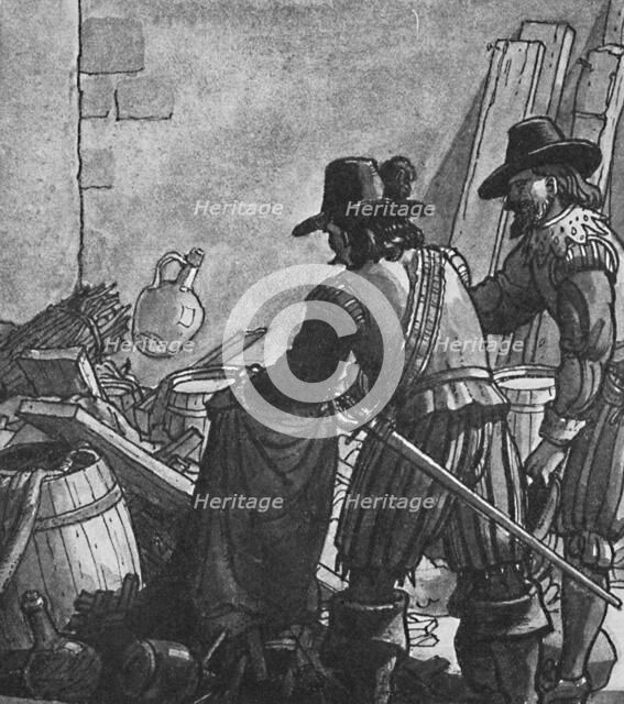 'Large stones and the iron bars and other tools used in the mining operations...', c1934. Artist: Unknown.