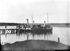 Large paddle steamer taking on passengers, River Beaulieu, Beaulieu, Hampshire, c1860-c1922. Artist: Henry Taunt
