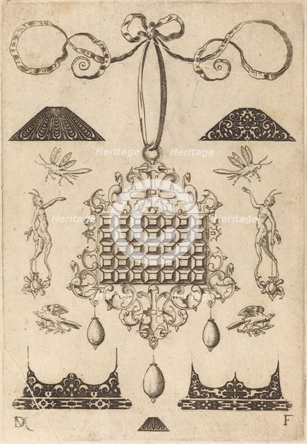 Large Pendant with Square with 35 Flat Stones, 1593. Creator: Daniel Mignot.