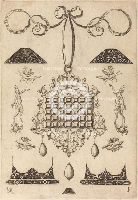 Large Pendant with Square with 35 Flat Stones, 1593. Creator: Daniel Mignot.