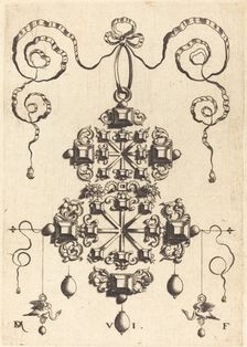 Large Pendant with Two Double Crosses, Surrounded by Six Large and Sixteen Small... Creator: Daniel Mignot