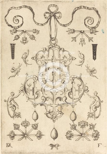 Large Pendant with Three Drops Below, 1593. Creator: Daniel Mignot.