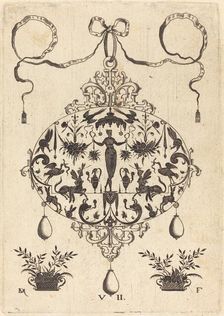 Large Pendant, Flora Standing, Holding a Fruit Garland, 1596. Creator: Daniel Mignot