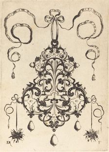 Large Pendant, Lower Left and Right Two Bunches of Grass and Fruit, 1596. Creator: Daniel Mignot