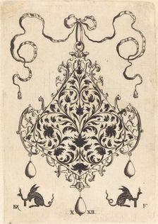 Large Pendant, Ornamental Foliage Design, 1596. Creator: Daniel Mignot