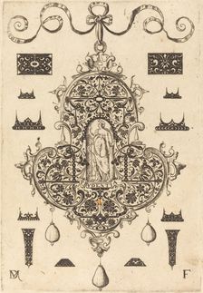 Large Pendant, Prudence Standing at Centre, 1593. Creator: Daniel Mignot