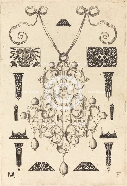Large Pendant, Surrounded by Thirteen Studs, 1593. Creator: Daniel Mignot.